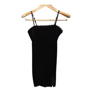 Forever 21 Velvet Whimsigoth Dress Womens Size Small Black Lace Spaghetti Strap